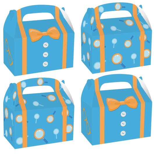 Zoketriton 24 Pack Orange Blue Party Favor Treat Boxes, Blue Orange Cartoon Print Party Goodie Candy Treat Present Boxes Recycled Party Favor Boxes for Birthday Party Supplies Decoration