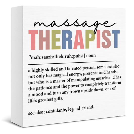 Massage Therapist Gifts Massage Therapist Definition Wooden Box Sign for Massages Room Spa Studio Salon Decor