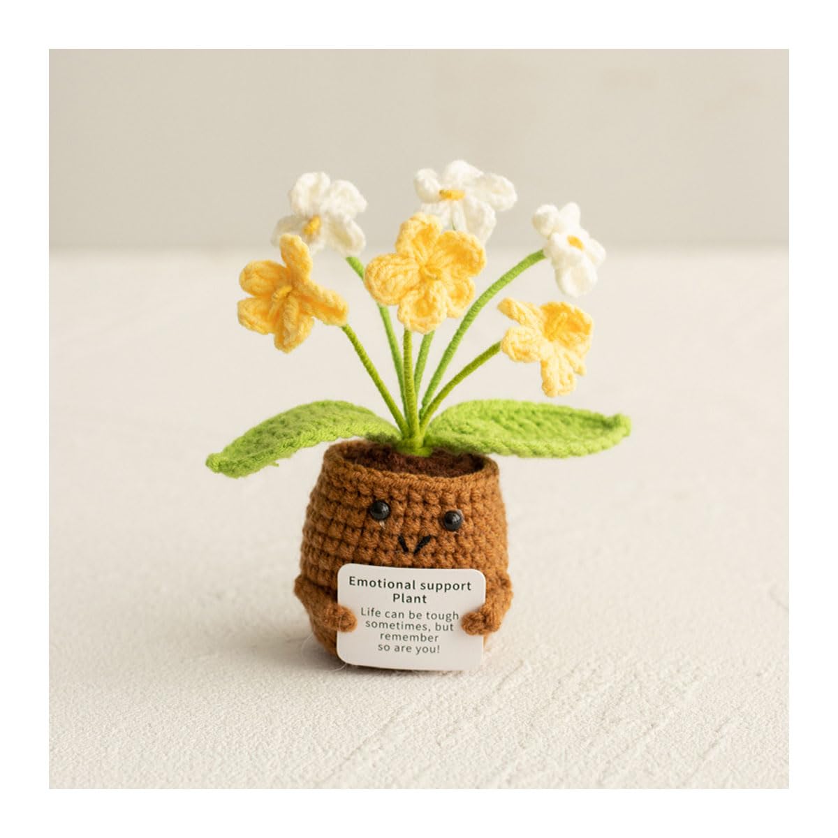 Birthday Gifts for Women Mini Positive Tulip Emotional Support CrochetPerfect as Christmas/Retirement/Thank-You Gifts for Female Colleagues Bosses Teachers & Friends (Smiling Sunflower)