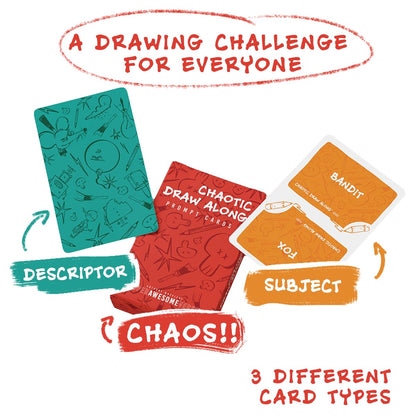 110 Drawing Prompt Cards, Creative Sketch Game with 105 Unique Prompts and 5 Blank Cards for Artists, Families, Classrooms and Party Games