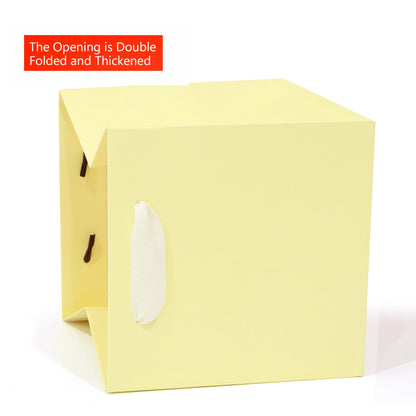 LFCXHTY Yellow Large Square Gift Bags Square Bottom Bags with Handles for Party Favor, Birthday Gift Bag (12 x 12 x 12 in, 1 CT)