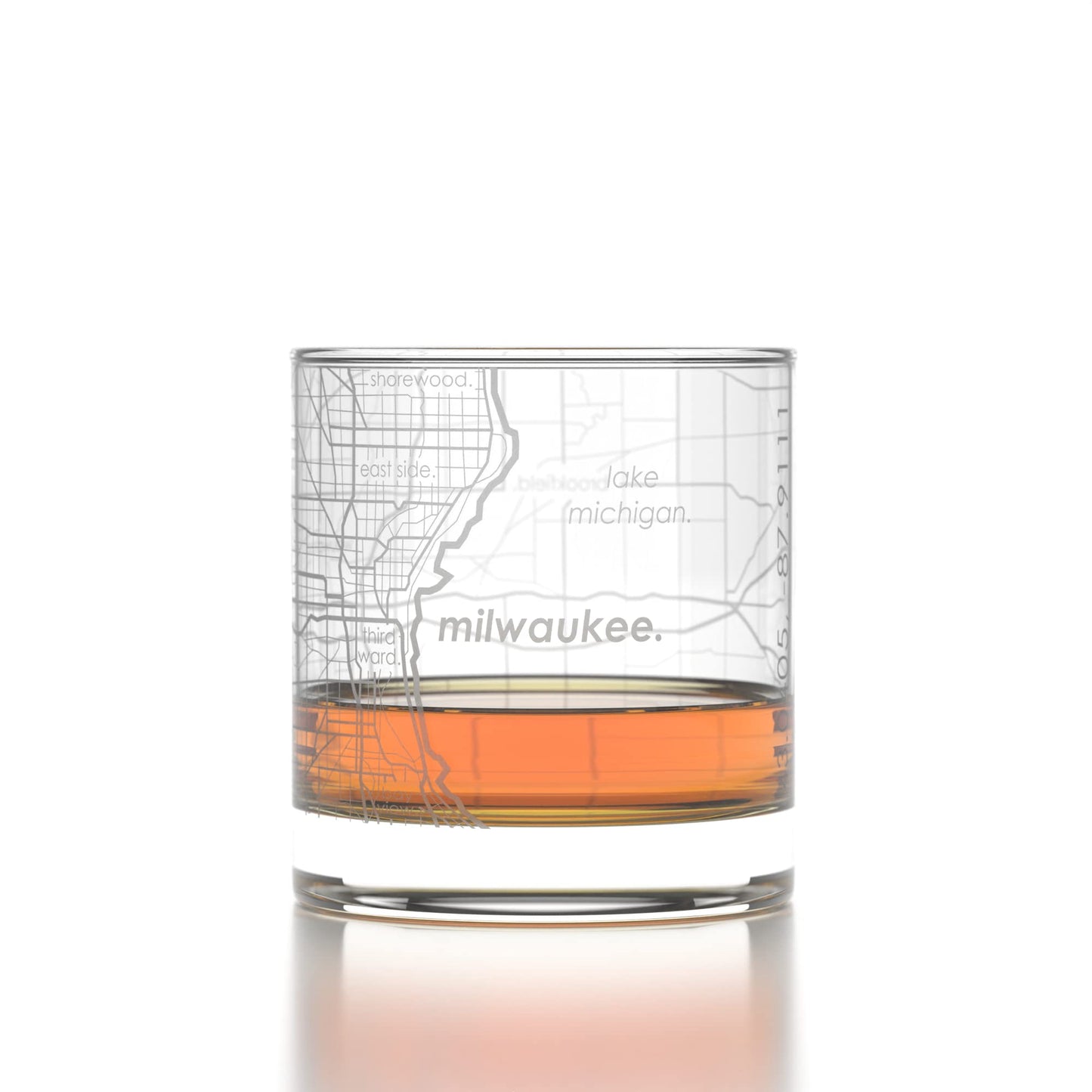 Well Told Engraved Milwaukee Wisconsin Map Rocks Glass, Old Fashioned Whiskey Glass (11 oz, Clear) Etched Whiskey Glass, Gifts For Whiskey Lovers