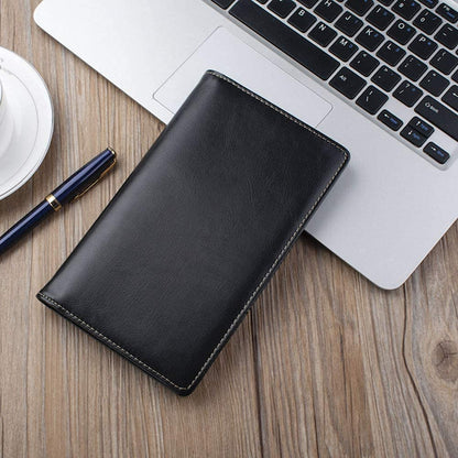 Sooez Leather Professional Business Card Book Holder Organizer, 240 Capacity Credit Card Booklet, PU Name Cards Holder Storage File for Men Women, 7.7 x 4.5 Inch, Black