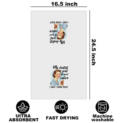 Hanamiya Na Funny Kitchen Towels, Hostess Gifts for Women, Reusable Tea Towels for Kitchen Home Farmhouse Decor, Funny Waffle Weave Dish Drying Towel, Ladies Gifts for Women Friend Mom, 24x14 Inch