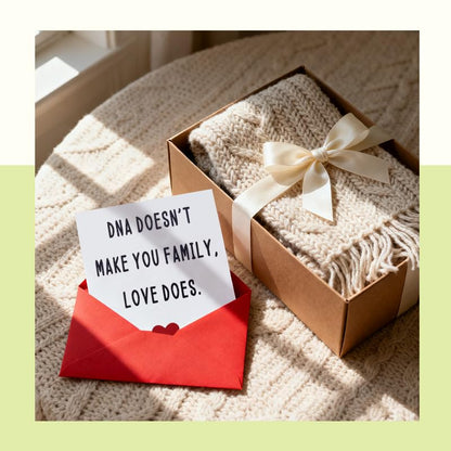 Happy Adoption Day Gift Card for Family Parents Thank You Appreciation Cards for Step Dad Mom Birthday Christmas Gifts for Bonus Dad Mom Friend Couple DNA Doesn't Make You Family Love Does Card