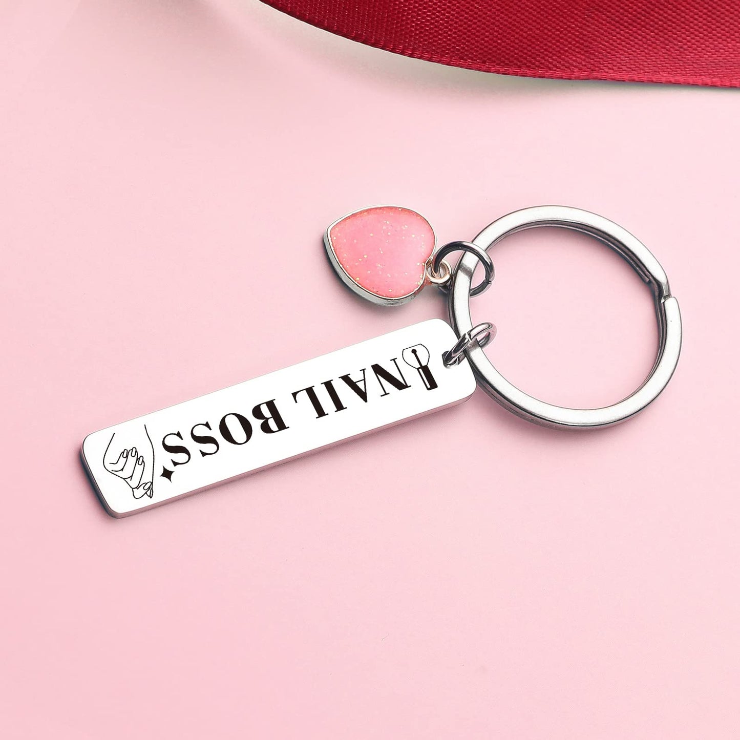 ZNOSVEI Nail Boss Keychain Nail Technician Jewelry Nail Artist Gift Nail Polish Keychain Nail Stylist Gift, Nail Boss Keychain, Standard
