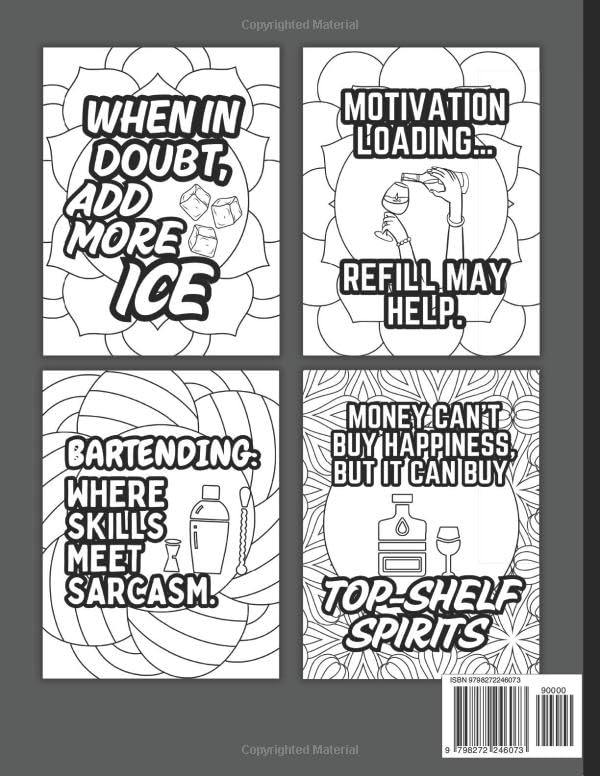 Bartender Life & Laughs: Funny Gift Coloring Book for Mixologists, Servers & Cocktail Pros: Hilarious Stress Relief for Bartenders, Bar Staff, Drink Slingers