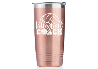 Onebttl Volleyball Coach Gift, Funny Gift Idea for Appreciation, Christmas, Birthday, 20oz Stainless Steel Insulated Travel Mug - RoseGold