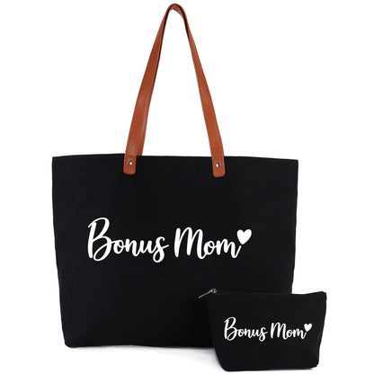 Lamyba New Mom Gifts, Mama Bag Tote with Makeup Bag, Cool Gifts for Mom to be/Expecting Mom