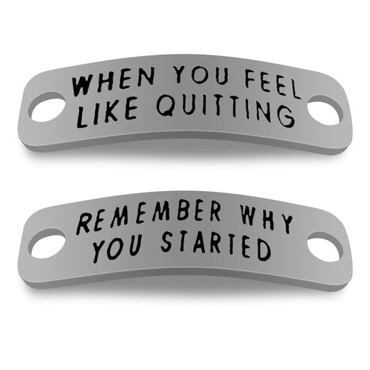 Vadaka Funny Inspirational Gift for Runner Workout Fitness Gym Gift Shoelace Tag Set Runners Lover Gifts Trainer Tags Present Shoelace Charm for Men Women Runners
