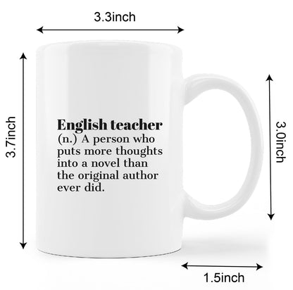 Minimalist Ceramic Mug-11oz Coffee Milk Tea Mug Cup with Handle, English Teacher Appreciation Gift, End of Year Gift for English Teacher