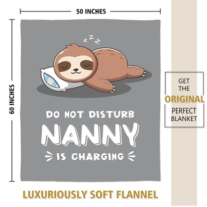 Nanny Gifts for Birthday, Nanny is Charging Blanket, Mothers Day Birthday Gifts for Nannie from Grandkids, Super Soft Throws Blanket for Nannie Nana Grandma, 60"x50"
