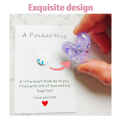 YOJO Pocket Hug Heart with Greeting Cards, Long Distance Relationship Gifts, Gifts for Boyfriend Girlfriend, I Love You Gift for Him Her (Blue)