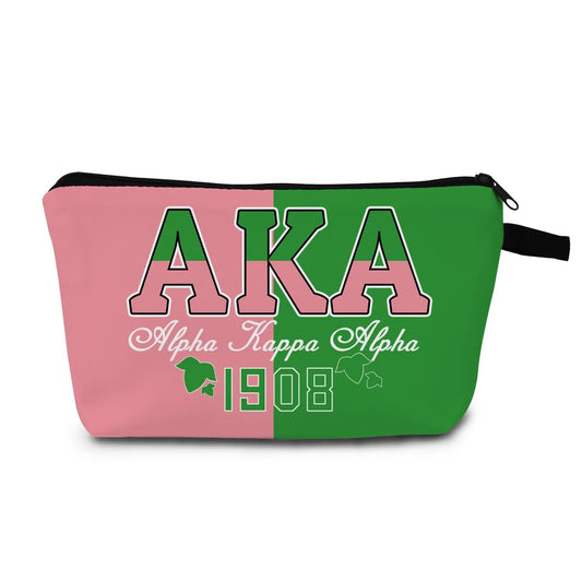 AKA Alpha Kappa Alpha Print Makeup Bag 1908 Design Cosmetic Organizer Sisterhood Birthday Gift Festival Present for Women Teens Travel Beauty Pouch