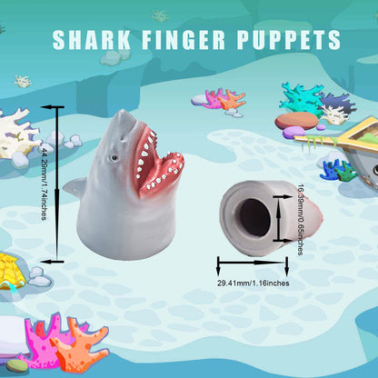 Shark Finger Puppet Set, Ocean Animal Puppet Show Theater Props, Novelty Toys Weird Stuff Gifts, 5 PCS