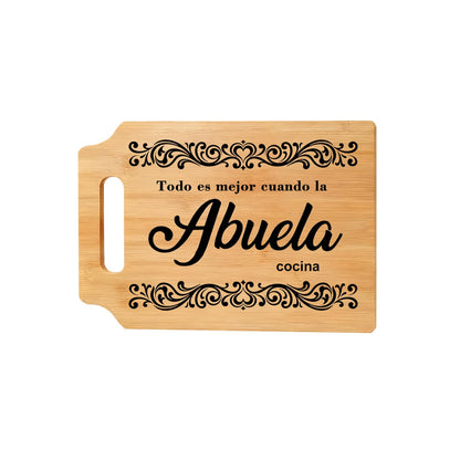 Abuela Cutting Board Gift - Kitchen Wall or Counter Decor, Mother's Day, Christmas & Birthday Gifts from Grandkids