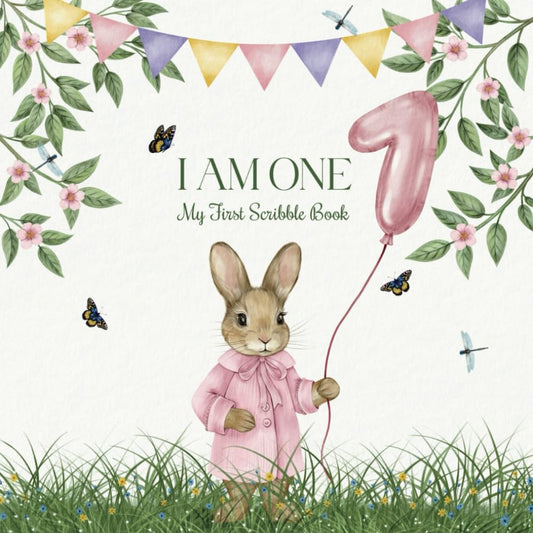 I Am One My First Scribble Book: First Birthday Gift for 1 Year Old Girl - Blank Pages for a Beautiful Baby Keepsake Drawing Book