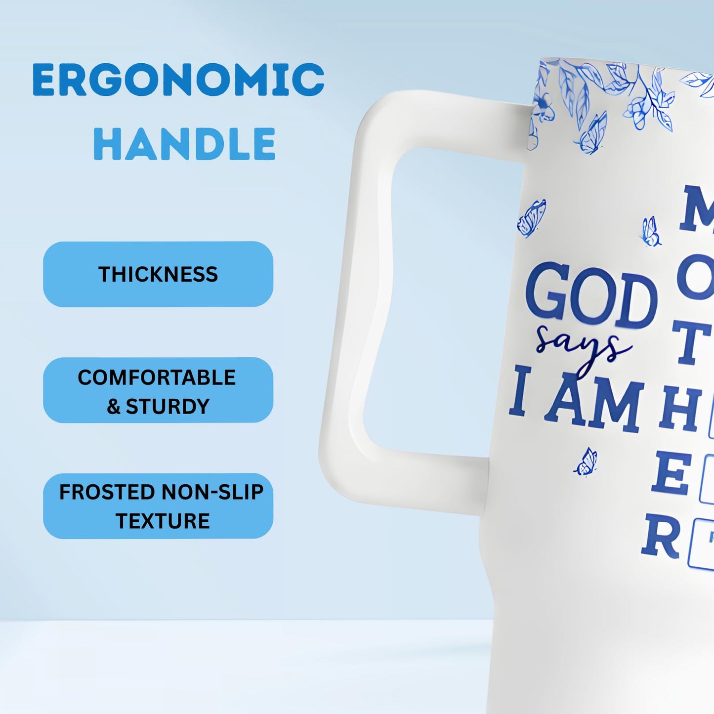 Christian Gifts For Mom, Mom Gift Tumbler With Handle 40oz, Christian Religious Moms Gifts, Birthday Gift for Moms, Stepmom, Mommy To Be from Daughter, Son or Family, Present for Women Faith