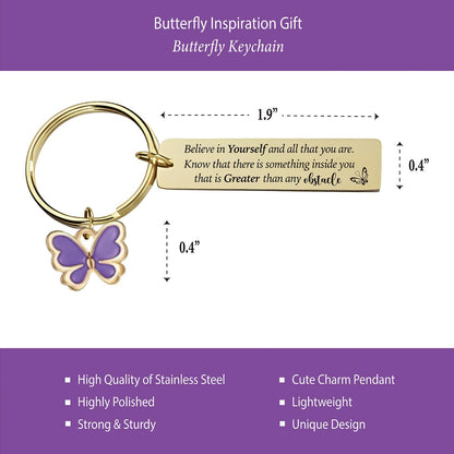 Butterfly Lover Gifts Women, Butterflies Journal 200 Pages Notebook A5 Lined with Pen and Keychain, Butterfly Inspirational Themed Gifts for Her Daughter Mom Birthday Retirement Christmas