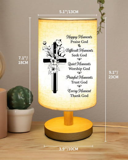 Christian Gifts for Women Faith, Inspirational Fabric Table Lamp, Graduation Birthday Religious Gift for Women, Sister, Friends, Bedside Table Lamp Christian Mothers Day Gifts