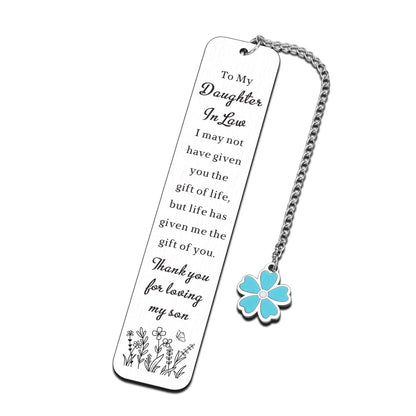 Future Daughter in Law Gifts from Mother in Law Daughter in Law Mothers Day Birthday Gifts for Daughter-in-Law Anniversary Wedding Gift for Bride from Mother-in-Law Bookmark for Book Lover Christmas