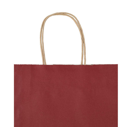 bagmad 100 Pack 8x4.75x10 Inch Medium Red Gift Paper Bags with Handles Bulk, Kraft Bags, Craft Grocery Shopping Retail Party Favors Wedding Business Sacks (Red, 100pcs)