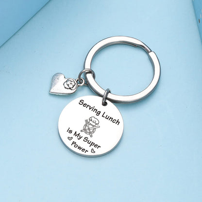 NOTHERS RSZOTW Lunch Lady Day Keychain Cafeteria Manager Gift Cafeteria Staff Friends Jewelry Lunch Server Keychain