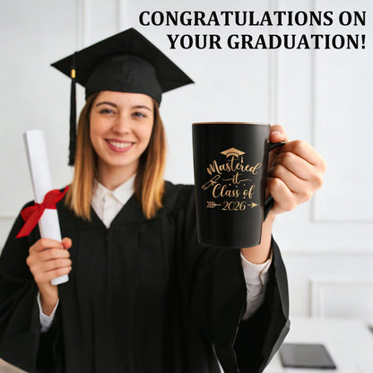 Maustic Masters Degree Graduation Gifts, Mastered It Class of 2026 Coffee Mug, College Graduation Gifts for Women Her Him, Class of 2026 Grad Gift, MBA Grad Gift, 14 Oz Black