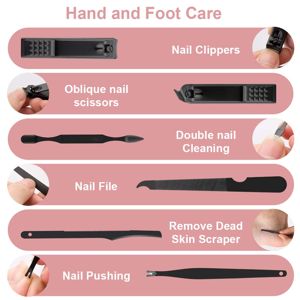 OKOM Professional Nail Clippers Set - 10 PCS Stainless Steel Nail Kit with Travel Case, Tweezers Manicure Set Gift for Men Women, Fathers Day Gift