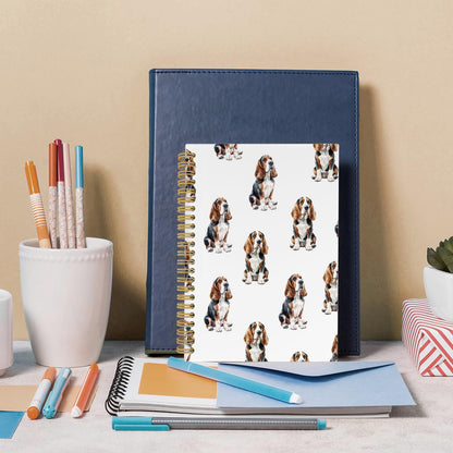 Funny Basset Hound Gifts Spiral Notebook, Basset Hound Gifts for Women Dog Mom Journaling Notebooks, Dog Lovers Gift College Ruled Spiral Notebook for School Office Supplies, 5.5x8.3inch