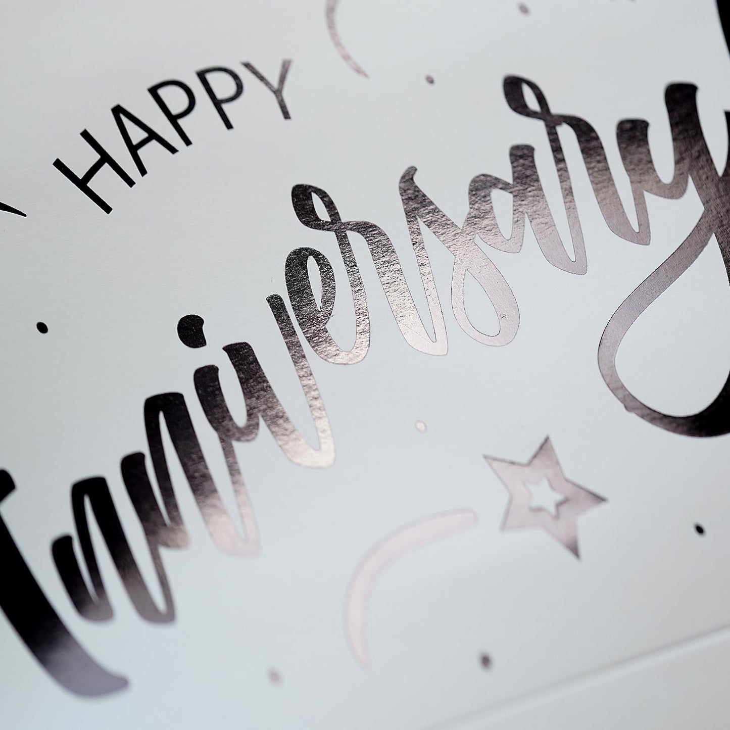 JWSCYSY 12.6" Large White and Metallic Black Happy Anniversary Paper Bag