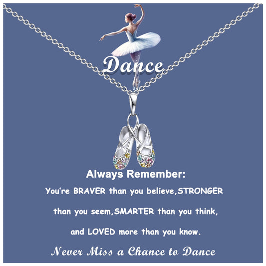 Dance Recital Gifts for Girls, Ballerina Necklace Jewelry, Ballet Gifts for Girls, Ballet Dancer Gifts, Dance Lovers Gifts for Young Girls Recital Dance Team Daughter Granddaughter Niece
