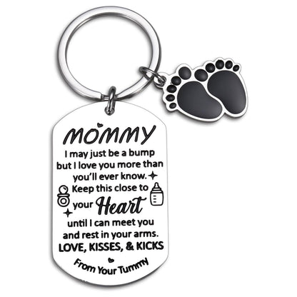 Mom to Be Gift, Pregnant Mommy Keychain for Women, First Time Moms Pregnancy Gift for Mothers Day Birthday Wedding Anniversary Christmas, Expecting Mom First Mothers Day Present