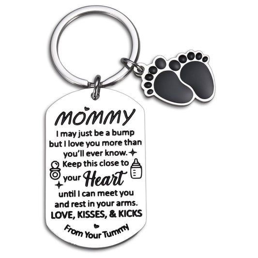 Mom to Be Gift, Pregnant Mommy Keychain for Women, First Time Moms Pregnancy Gift for Mothers Day Birthday Wedding Anniversary Christmas, Expecting Mom First Mothers Day Present