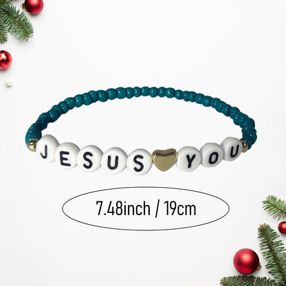 24PCS Jesus Loves You Bracelets Friendship Bracelets Bulk Christian Friendship Jewelry Easter Gifts for Women Men Inspirational Religious Gift