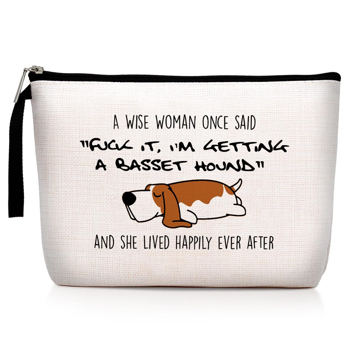 Hanamiya Na Basset Hound Gifts, Dog Gifts for Dog Lovers for Women, Funny Makeup Bag, Cosmetic Pouch, Travel Case Getting a Basset Hound
