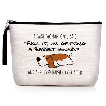 Hanamiya Na Basset Hound Gifts, Dog Gifts for Dog Lovers for Women, Funny Makeup Bag, Cosmetic Pouch, Travel Case Getting a Basset Hound