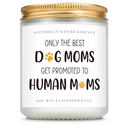 AceThrills New Mom to Be Gift, Pregnancy Gifts for Expecting Mom to Be Gift, Postpartum Gifts for Moms First Time - 7 Oz Lavender Scented Candle (Dog Moms)
