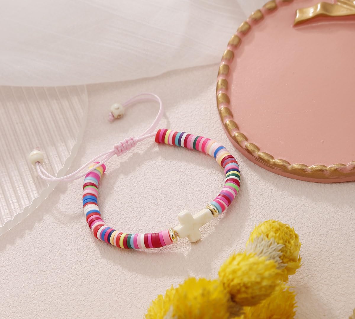 First Communion Gifts for Girls, Cross Bracelet Religious Christian Jewelry, Baptism Christening Confirmation Catholic Gift for Daughter Granddaughter Goddaughter Niece Teens Kids