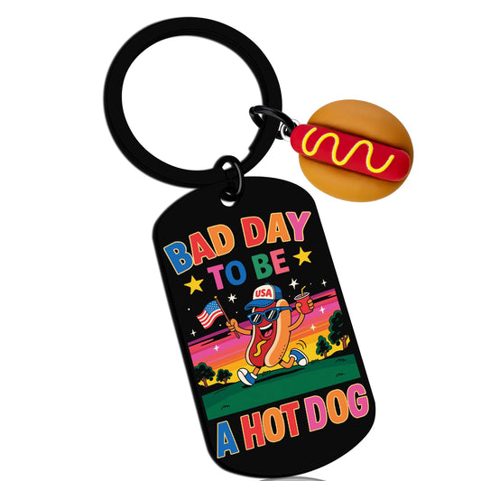 Hot Dog Gifts Funny Hot Dogs Keychain Bag Charm for Women Men Gag Gift 4th Of July Accessories for Children Adult Student Keychain