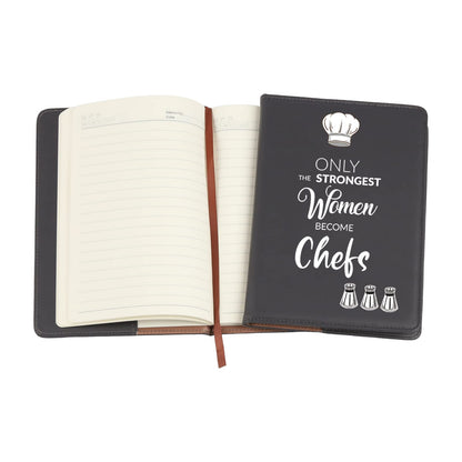 Gzrlyf Female Chef Notebook Cover Chef Recipe Journal Women Chef Gifts Culinary Gifts for Women Cooking Lover Gifts (become Chefs Notebook)