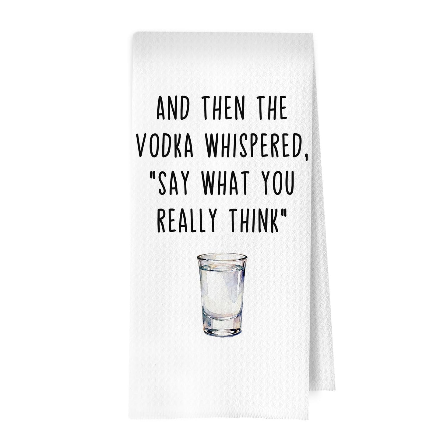 Vodka Gifts Kitchen Towels - Funny Vodka Gift Waffle Decorative Dish Towels, Bar Hand Towel for Bartender, Hostess Gifts Tea Towel, 16×24 Inches