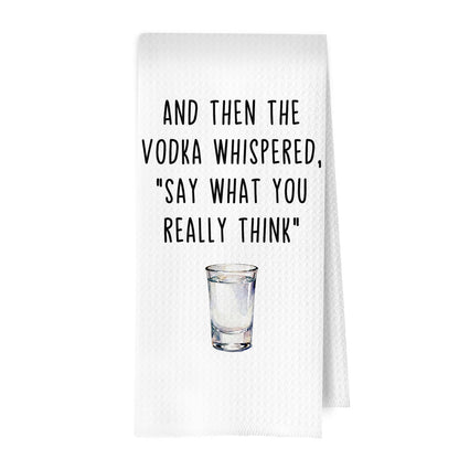 Vodka Gifts Kitchen Towels - Funny Vodka Gift Waffle Decorative Dish Towels, Bar Hand Towel for Bartender, Hostess Gifts Tea Towel, 16×24 Inches