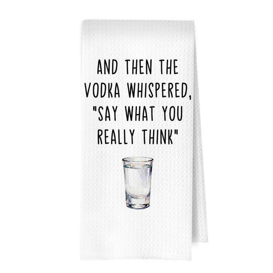 Vodka Gifts Kitchen Towels - Funny Vodka Gift Waffle Decorative Dish Towels, Bar Hand Towel for Bartender, Hostess Gifts Tea Towel, 16×24 Inches
