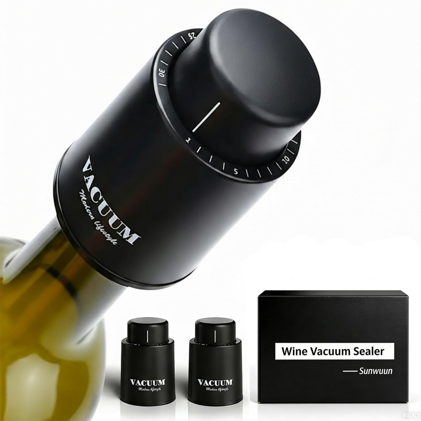 Wine Bottle Stoppers,Real Vacuum Stoppers,Reusable Wine Preserver,Wine Corks Keep Fresh,Best Christmas and Birthday Gifts for Wine Lovers.