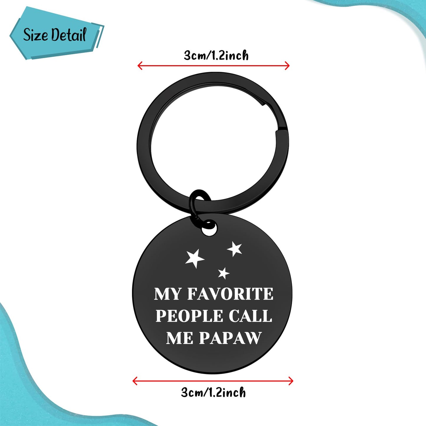 Xiahuyu Grandpa Gifts Papaw Keychain My Favorite People Call Me Papaw Keychain Christmas Birthday Gifts for Grandpa Grandad Papaw Fathers Day Gift Grandpa Gift from Grandkids