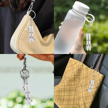 Ski Themed Gifts for Women Men Daughter Son Friends Christmas Gifts for Husband Wife Snowboarding Keychain Snowflake