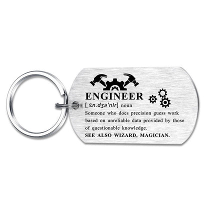 Alotozo Gifts for Engineers - Engineer Definition Keychain for Men Women - Engineering Gifts for Coworkers, Graduates, Friends - Appreciation Gift for Engineers for Christmas, Birthday