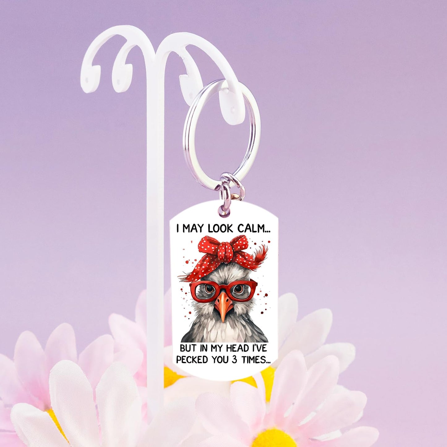 Klpoyu Funny Chicken Keychain Gifts for Women Men Funny White Elephant Gifts for Adults Funny Gag Gifts for Women Coworker Chicken Gifts for Chickens Lovers Christmas Chickens Themed Gifts1