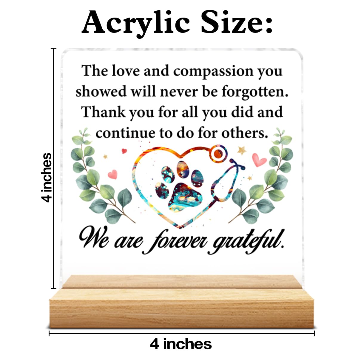 Vet Veterinarian Gifts, Thank You Appreciation Gifts for Veterinarians Veterinary Vet Tech Animal Doctor, Veterinarian Clear Acrylic Desk Decorative Sign Decor